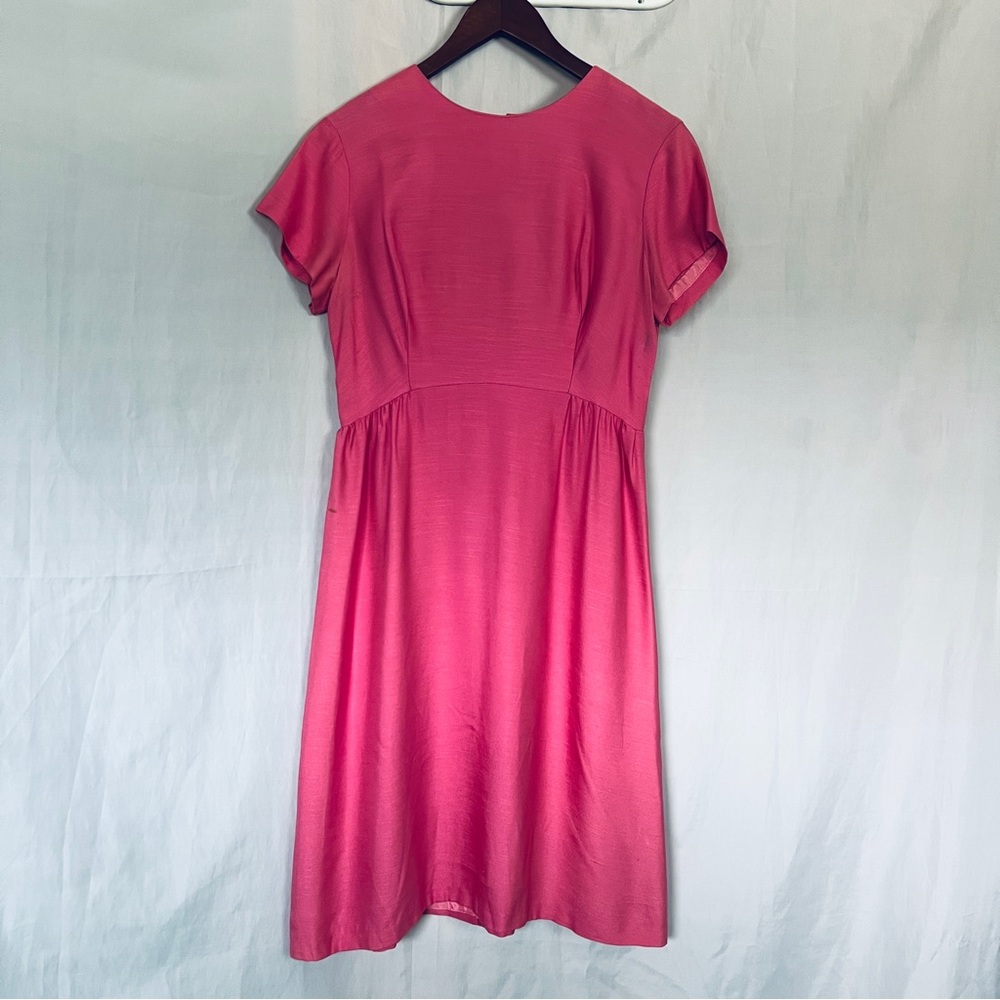 Vintage 1960s Pink Cocktail Dress Custom Handmade Madmen Mid Century - S